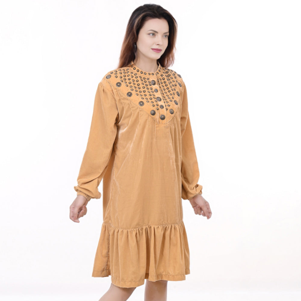 American Darling ADDR005 100% Cotton Denim Women Shirt Jacket Dress Ladies Girl Top