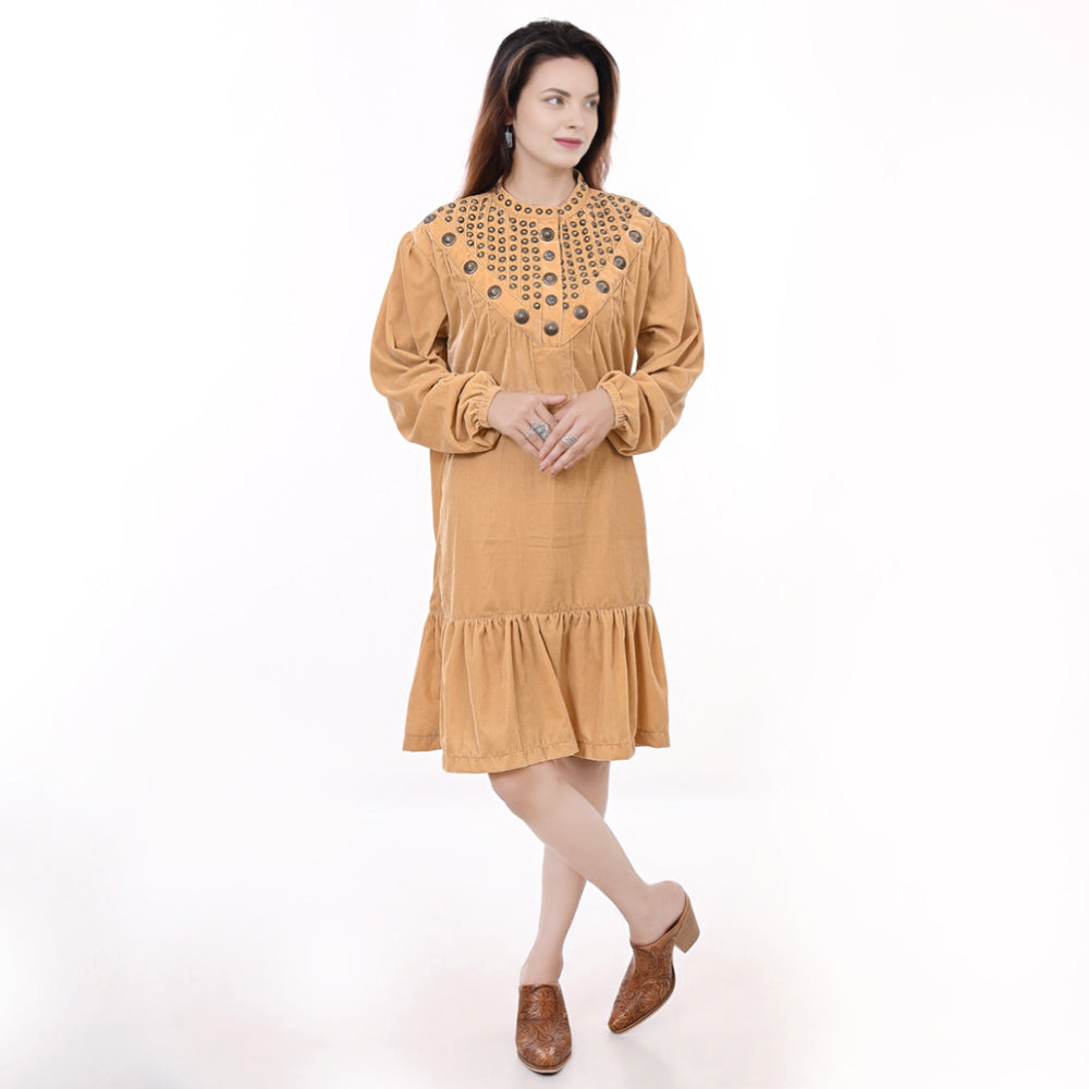 American Darling ADDR005 100% Cotton Denim Women Shirt Jacket Dress Ladies Girl Top