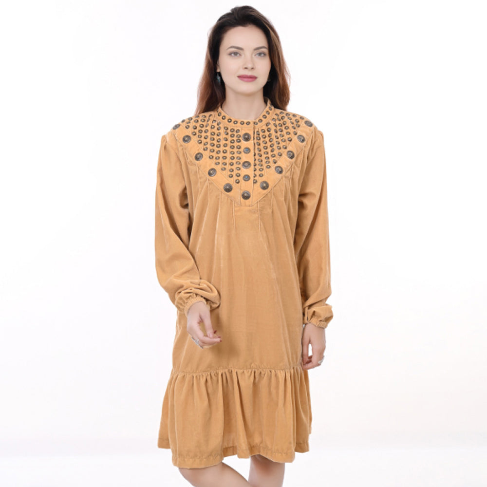 American Darling ADDR005 100% Cotton Denim Women Shirt Jacket Dress Ladies Girl Top