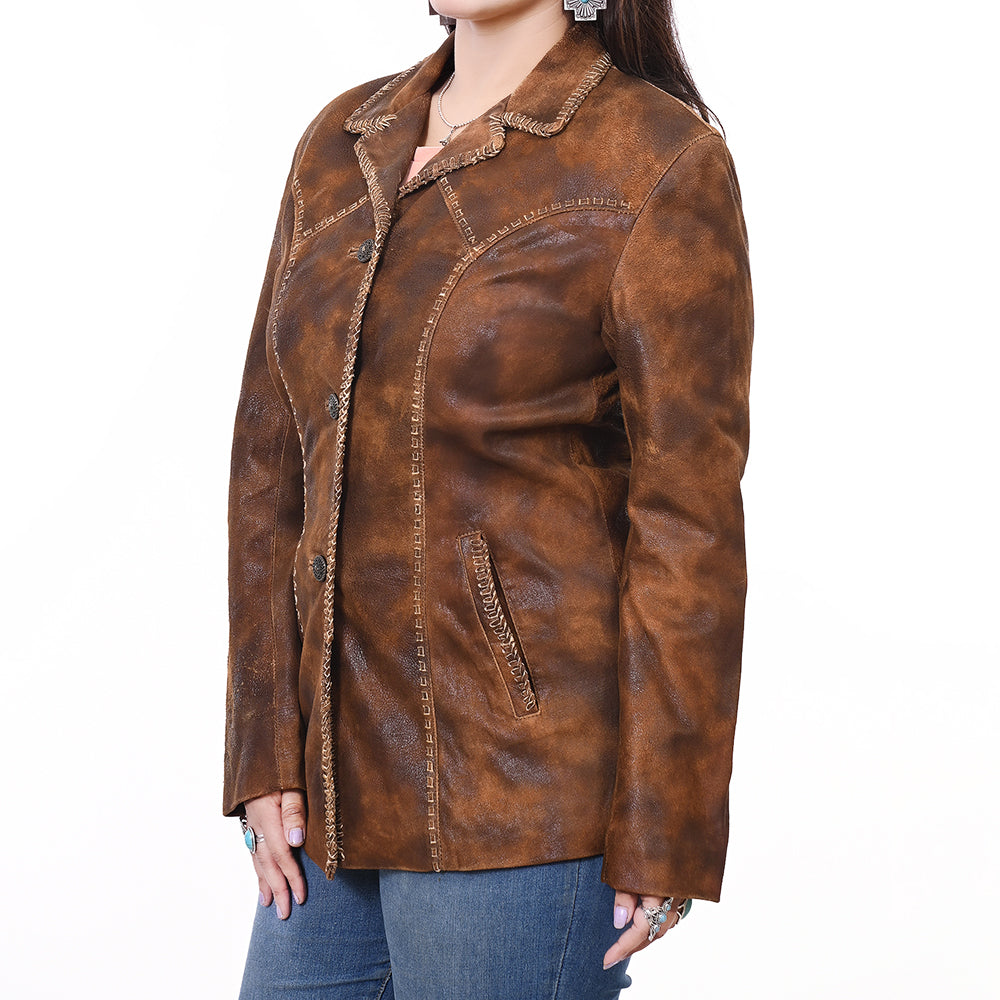 ADJKTLTR01 Genuine Vintage leather Women shirt jacket dress ladies girl
