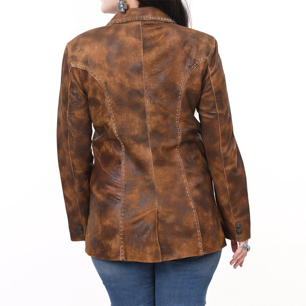 ADJKTLTR01 Genuine Vintage leather Women shirt jacket dress ladies girl