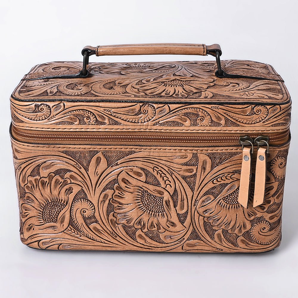 American Darling Jewelry Case Hand Tooled Genuine Leather Women Bag Western Handbag Purse