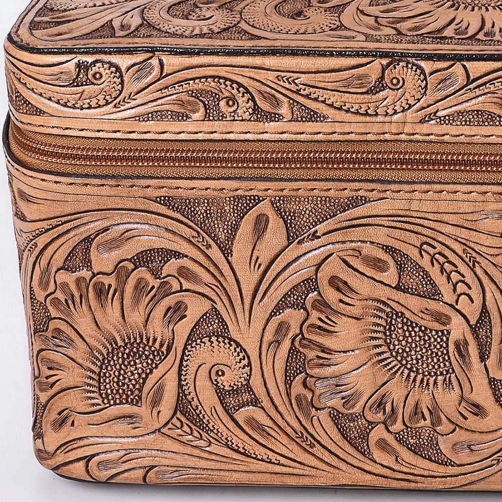 American Darling Jewelry Case Hand Tooled Genuine Leather Women Bag Western Handbag Purse
