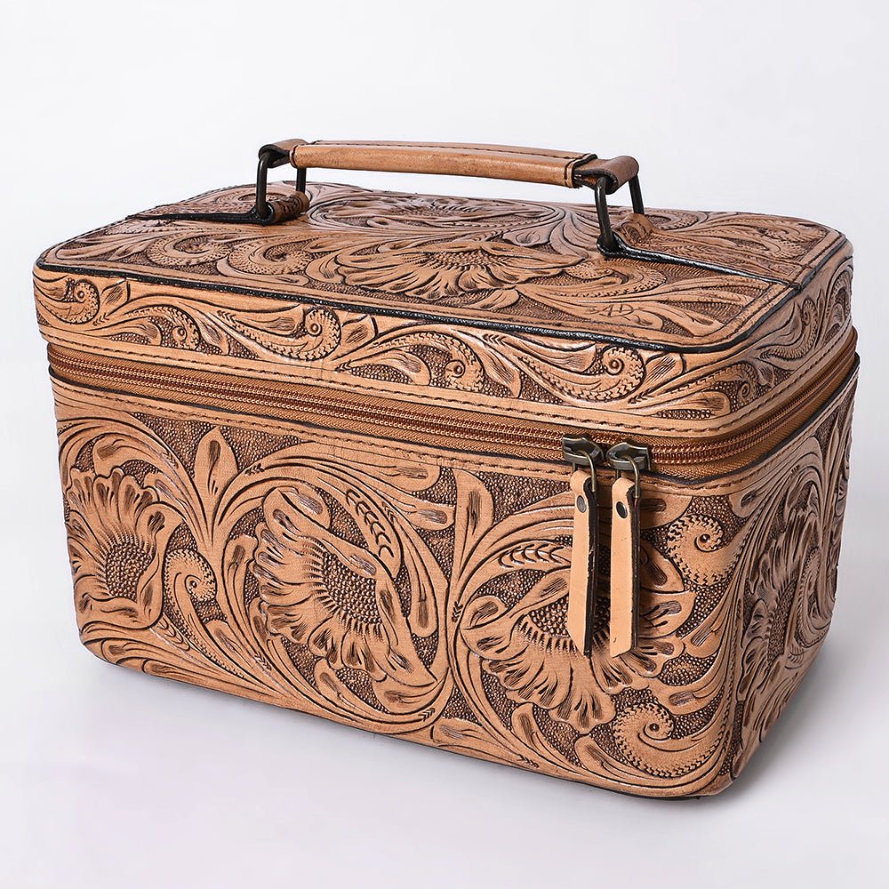 American Darling Jewelry Case Hand Tooled Genuine Leather Women Bag Western Handbag Purse