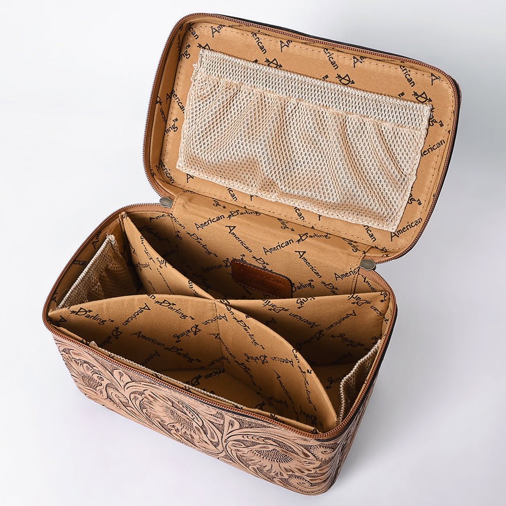 American Darling Jewelry Case Hand Tooled Genuine Leather Women Bag Western Handbag Purse