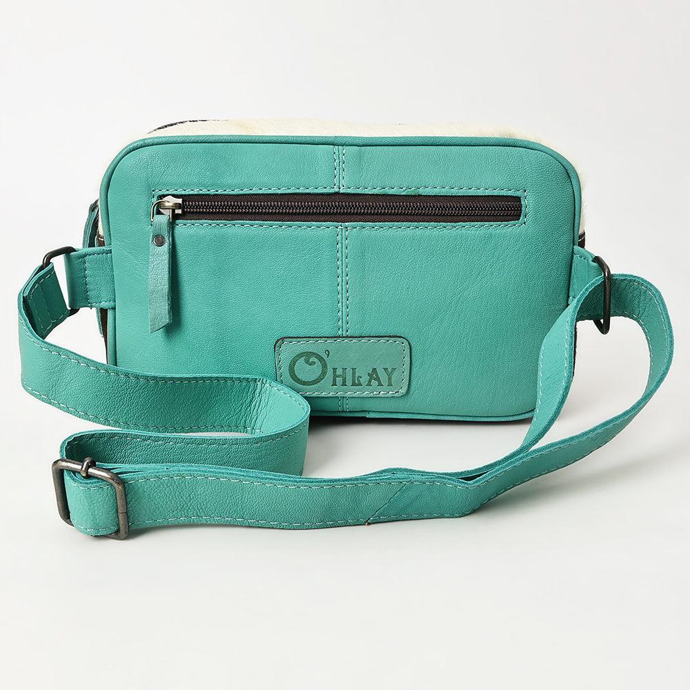 Ohlay Bags OHG184B Fanny Pack Hand Tooled Hair-On Genuine Leather Women Bag Western Handbag Purse