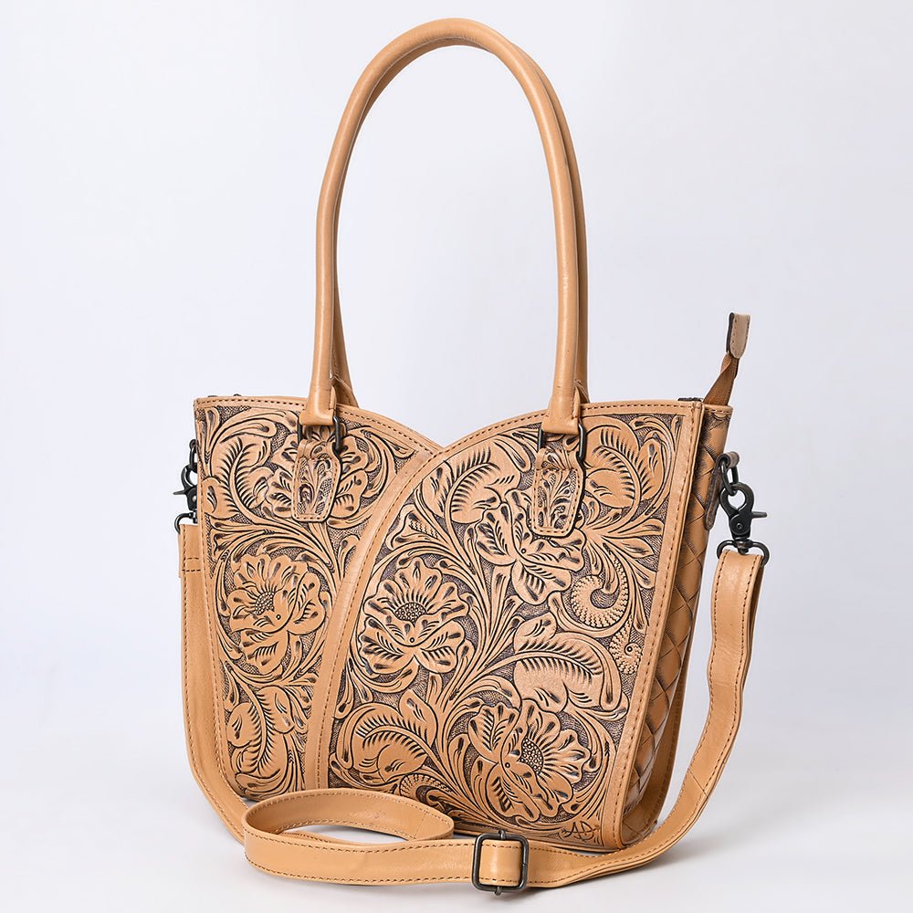 Tote Hand Tooled Genuine Leather women bag western handbag purse