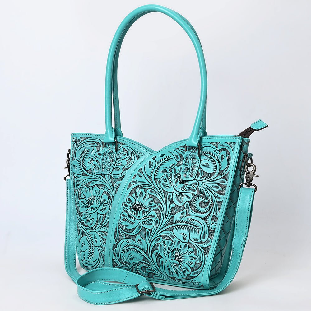 Tote Hand Tooled Genuine Leather women bag western handbag purse