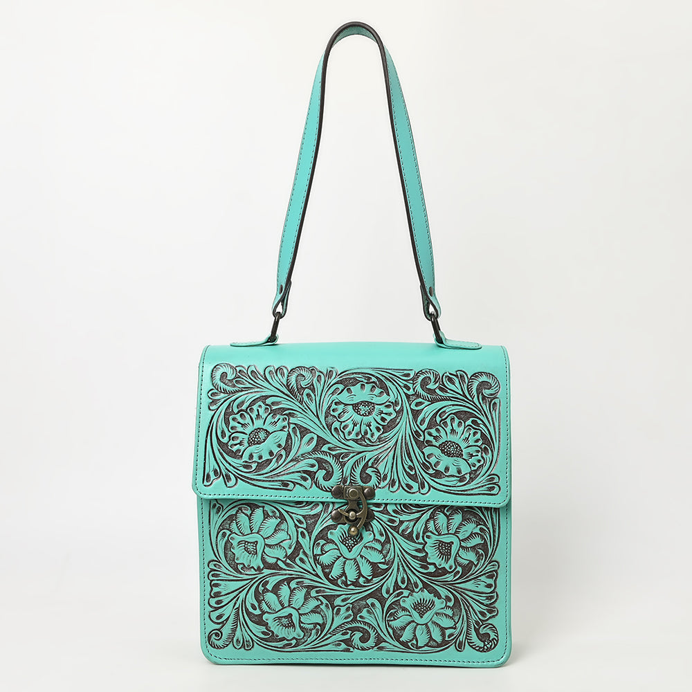 American Darling Adbgz839B Briefcase Hand Tooled Genuine Leather Women Bag Western Handbag Purse