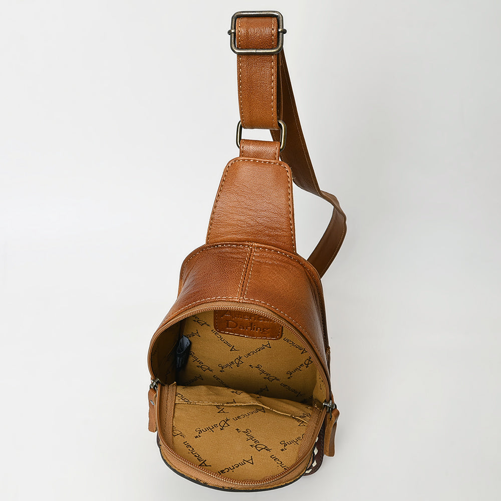 American Darling Sling Hand Tooled Genuine Leather Women Bag Western Handbag Purse