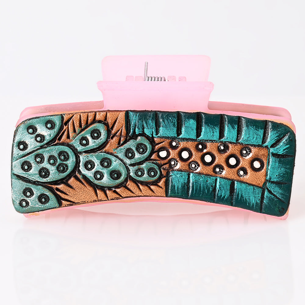 Beautifully Hand Tooled Women Ladies Hair Band Clip Clutcher