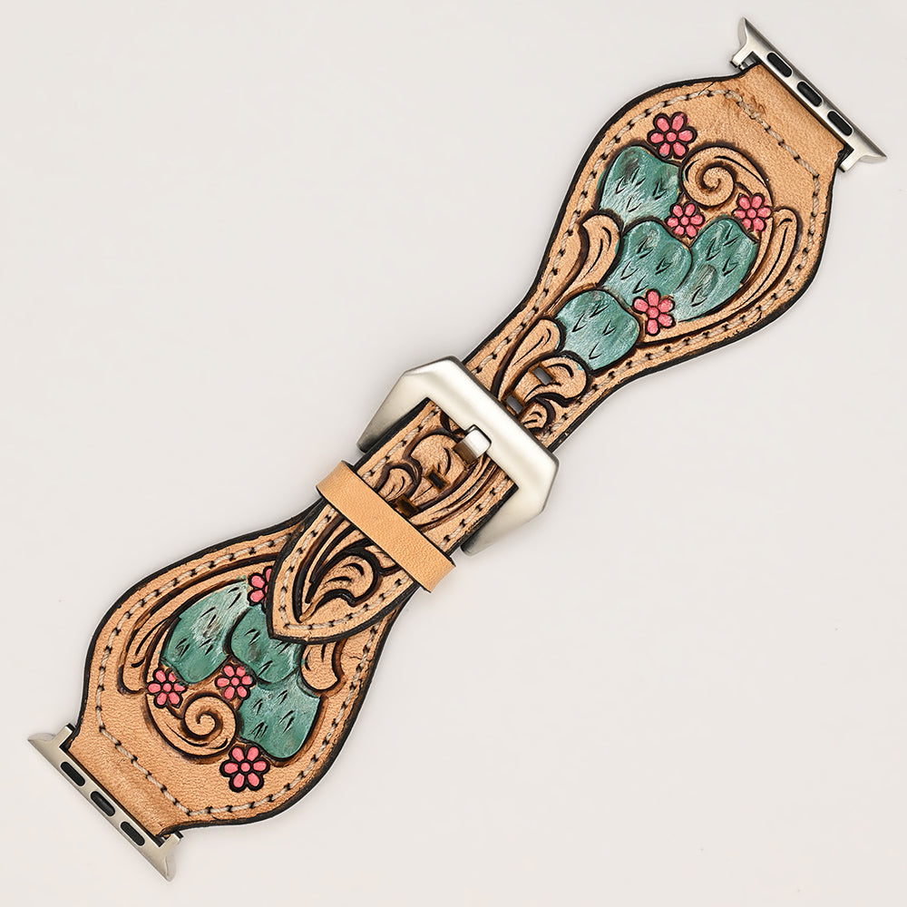 American Darling Beautifully Hand Tooled Genuine American Leather I watch Strap Men and Women Unisex