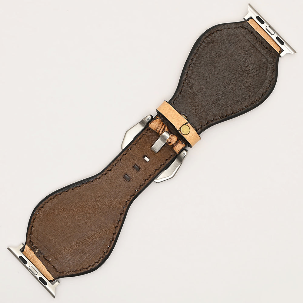 American Darling Beautifully Hand Tooled Genuine American Leather I watch Strap Men and Women Unisex