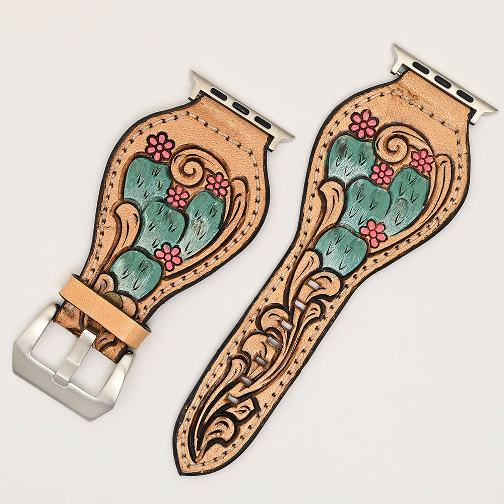 American Darling Beautifully Hand Tooled Genuine American Leather I watch Strap Men and Women Unisex