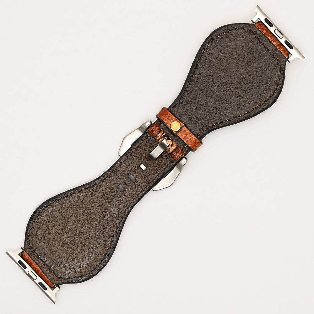 American Darling Beautifully Hand Tooled Genuine American Leather I watch Strap Men and Women Unisex