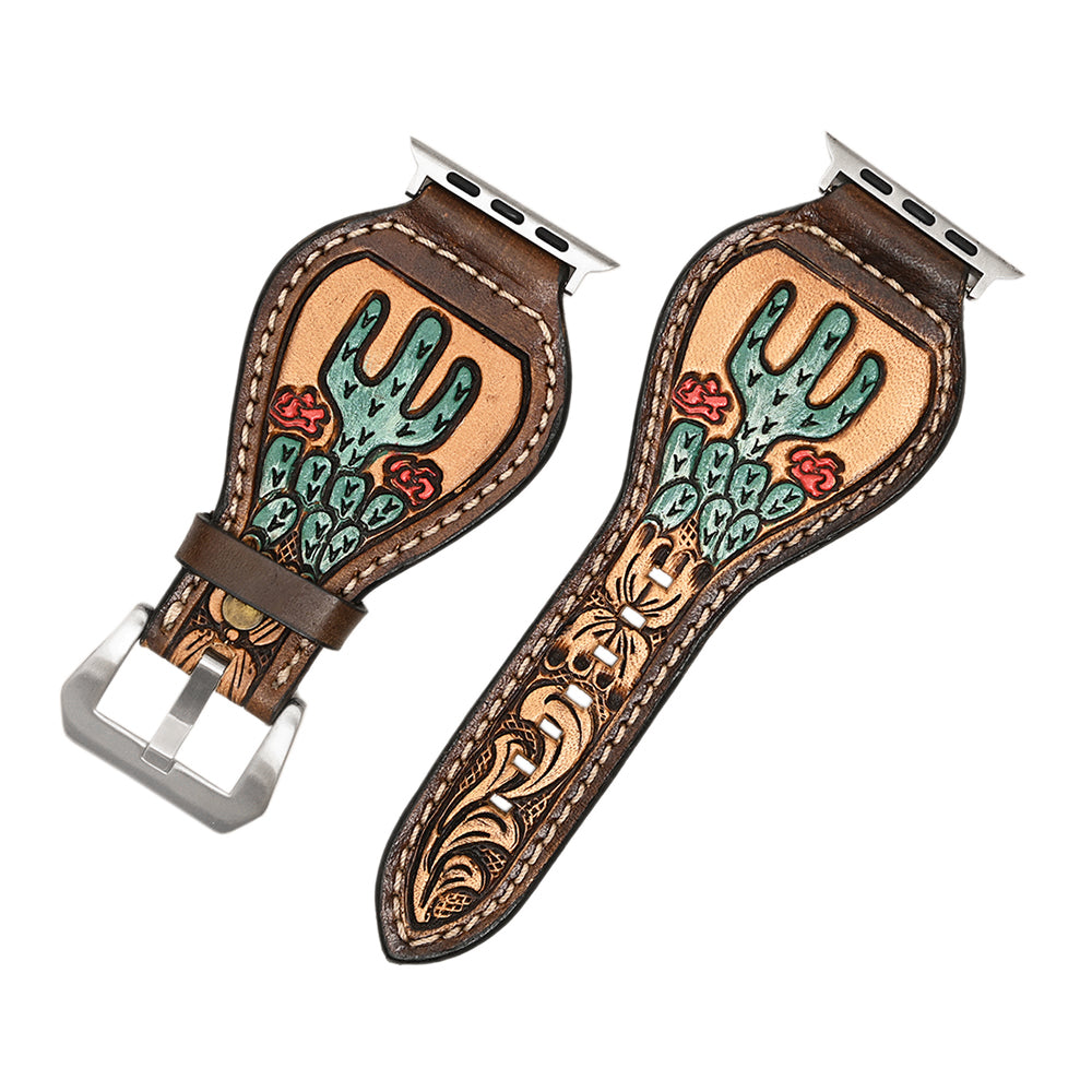 American Darling Beautifully Hand Tooled Genuine American Leather I watch Strap Men and Women Unisex