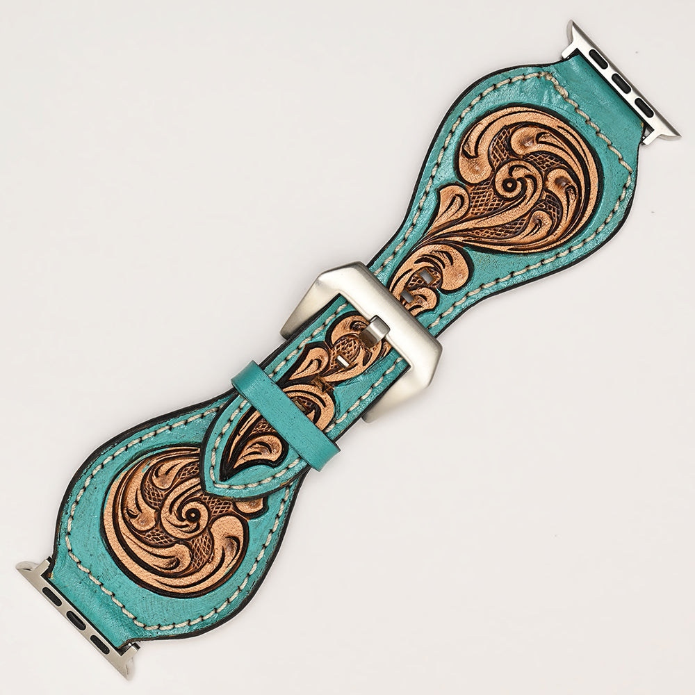 American Darling Beautifully Hand Tooled Genuine American Leather I watch Strap Men and Women Unisex