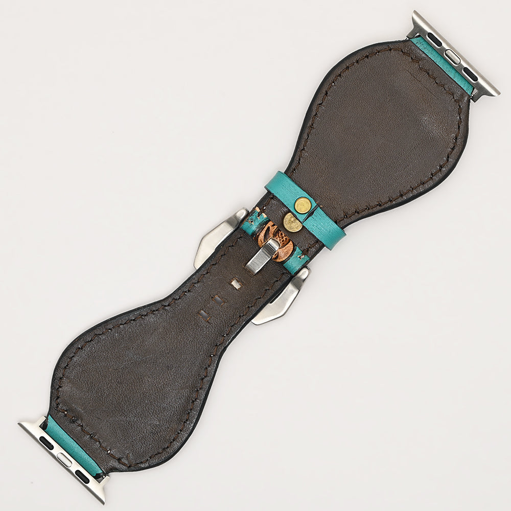American Darling Beautifully Hand Tooled Genuine American Leather I watch Strap Men and Women Unisex