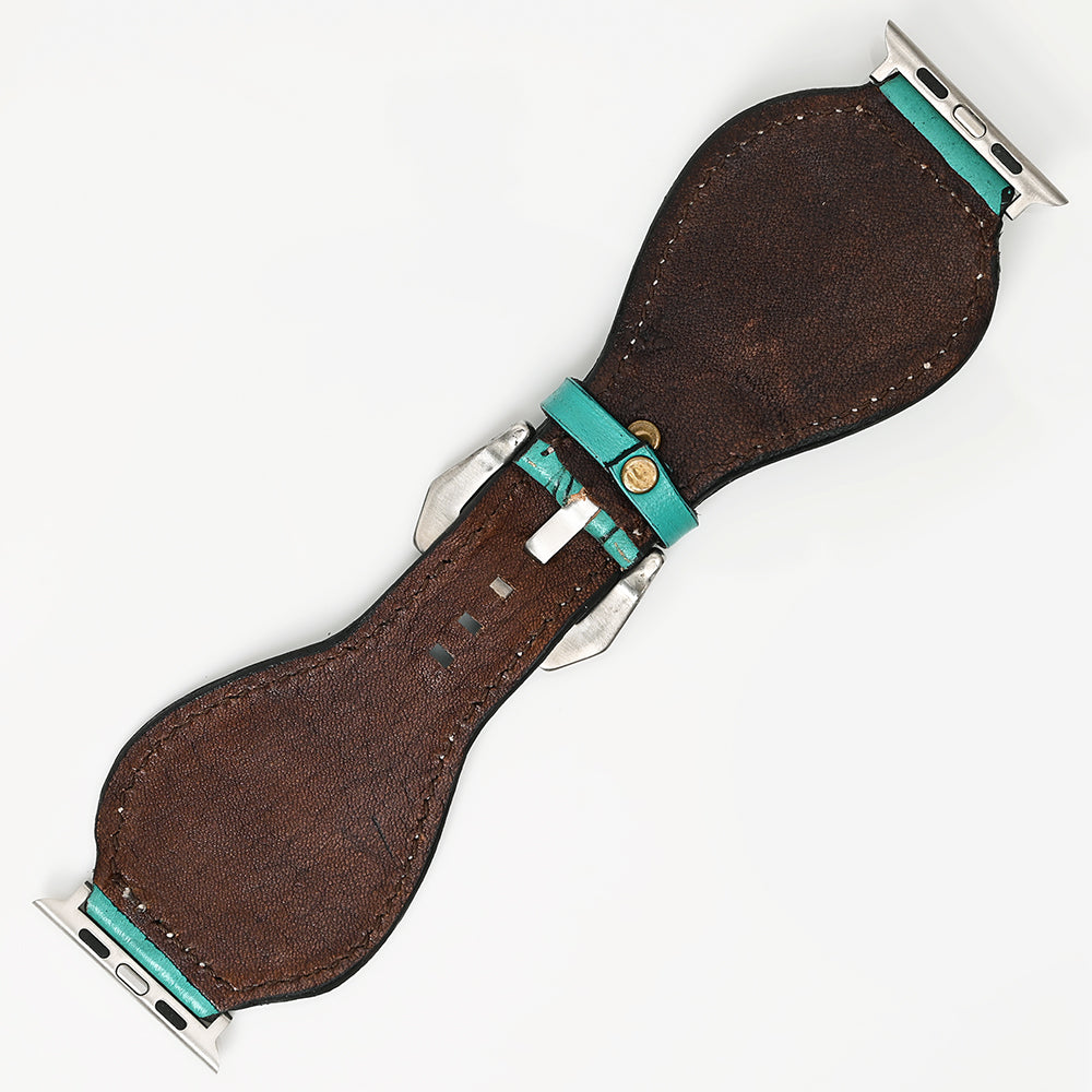 American Darling Floral Hand Tooled I watch Men Women Genuine Leather Strap