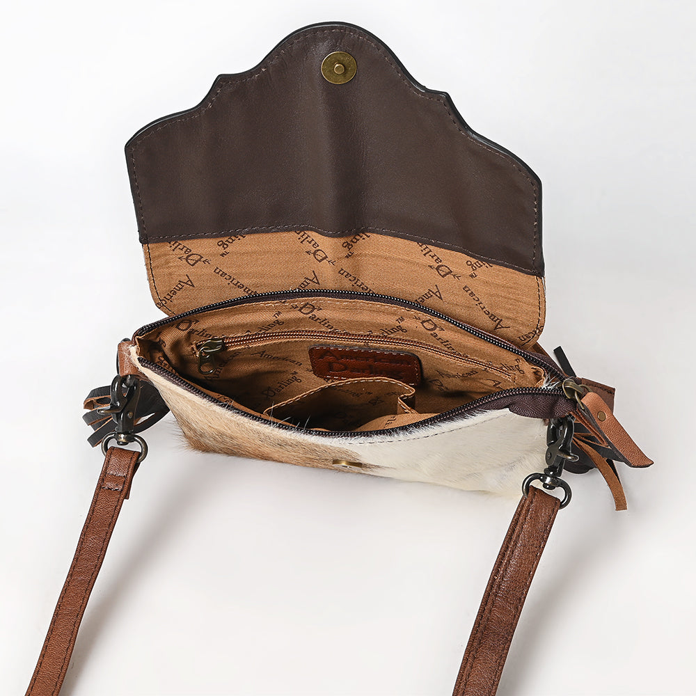 American Darling Adbg1050A Envelope Hand Tooled Hair-On Genuine Leather Women Bag Western Handbag Purse