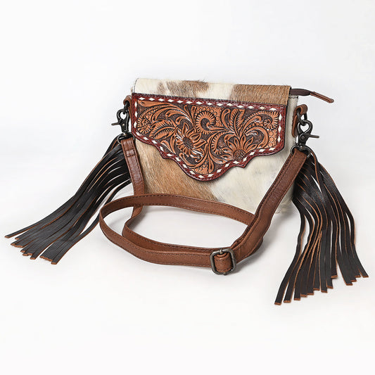 American Darling Adbg1050A Envelope Hand Tooled Hair-On Genuine Leather Women Bag Western Handbag Purse