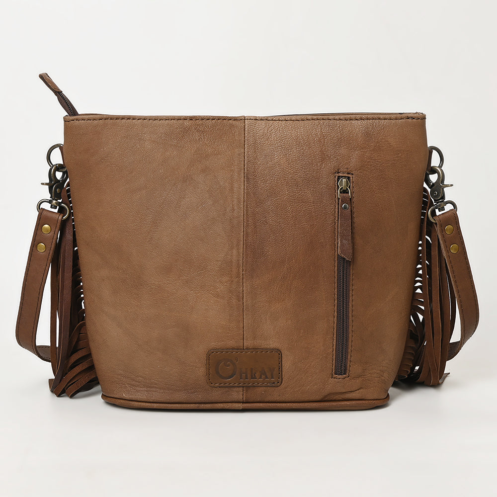 Ohlay Bags OHG191 Cross Body I Hand Tooled Hair-On Genuine Leather Women Bag Western Handbag Purse