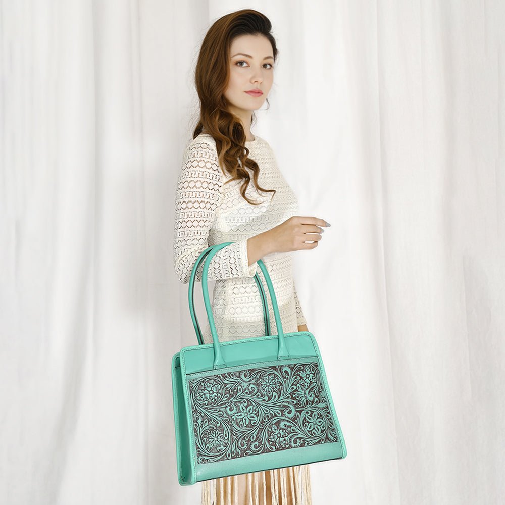 American Darling Hand Tooled Genuine Leather Women Bag Western Handbag Purse