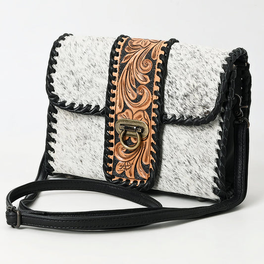 American Darling Adbg1503 Small Crossbody Hand Tooled Hair-On Genuine Leather Women Bag Western Handbag Purse