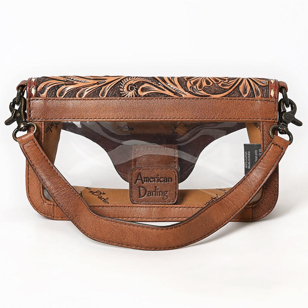 American Darling Adbg1507 Clear Bag Hand Tooled Genuine Leather Women Bag Western Handbag Purse