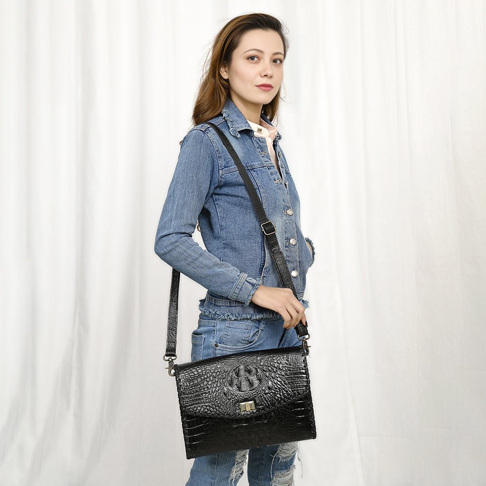American Darling Adbg1526 Small Crossbody Crocodile Embossed Genuine Leather Women Bag Western Handbag Purse