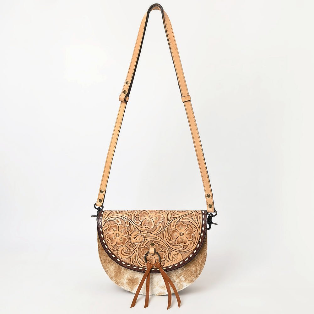 American Darling Adbg1529 Small Crossbody Hand Tooled Hair-On Genuine Leather Women Bag Western Handbag Purse