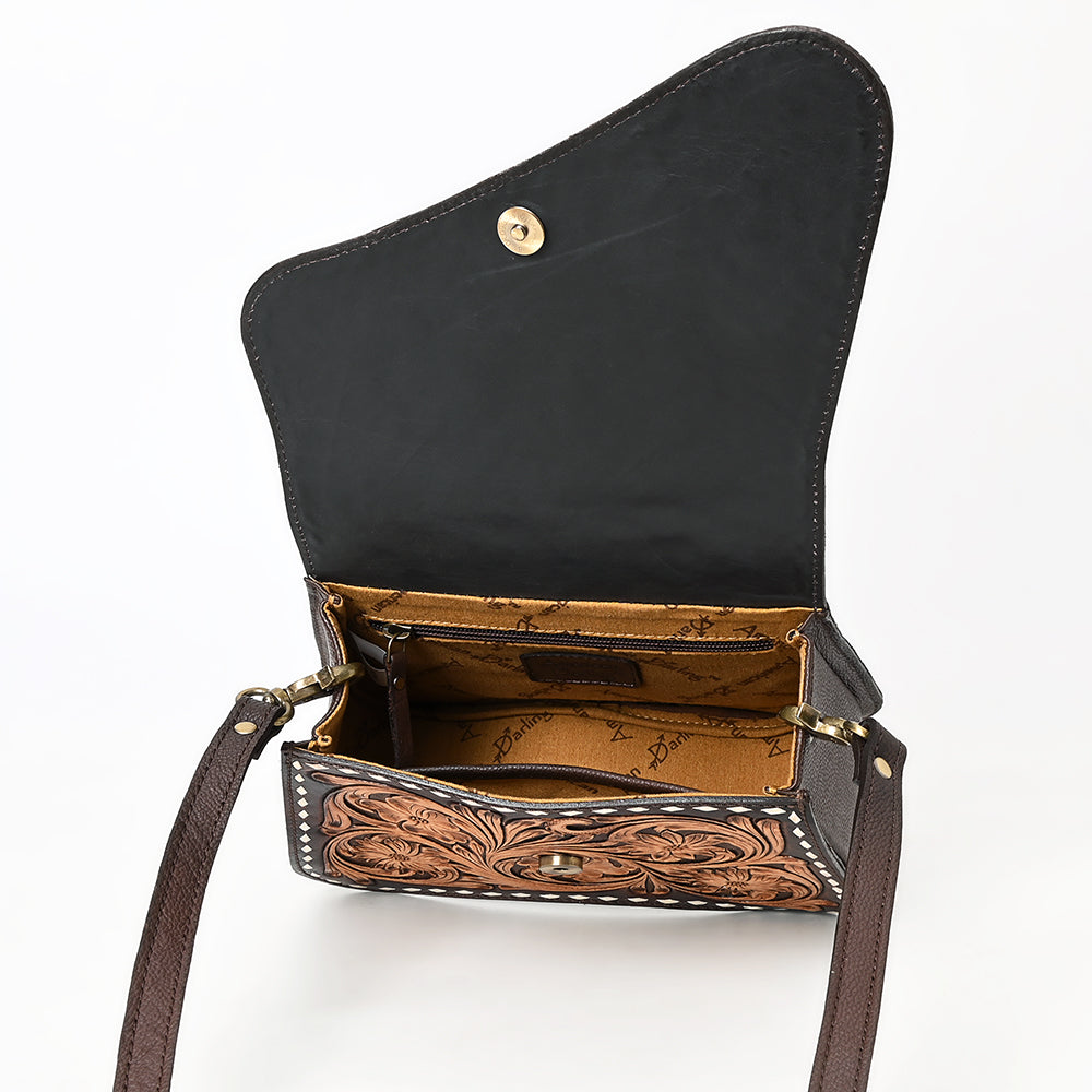 American Darling Adbga587 Cross Body I Hand Tooled Genuine Leather Women Bag Western Handbag Purse