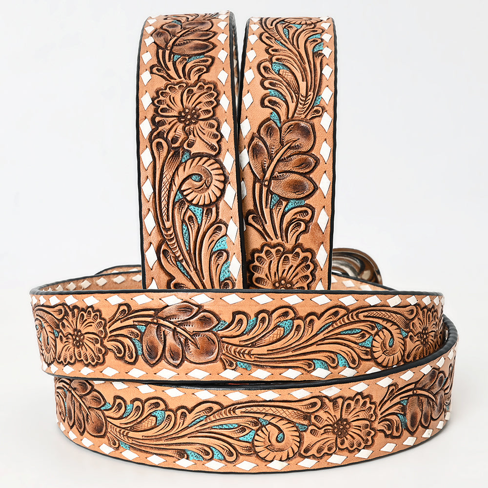 American Darling  Beautifully Hand Tooled Genuine American Leather Belt Men and  Women