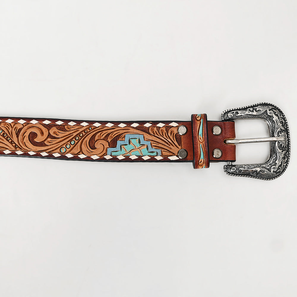 American Darling  Beautifully Hand Tooled Genuine American Leather Belt Men and  Women