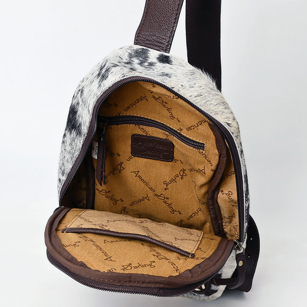 American Darling Sling Beautifully Hand Tooled Hair On Genuine Leather Women Bag Western Handbag Purse |