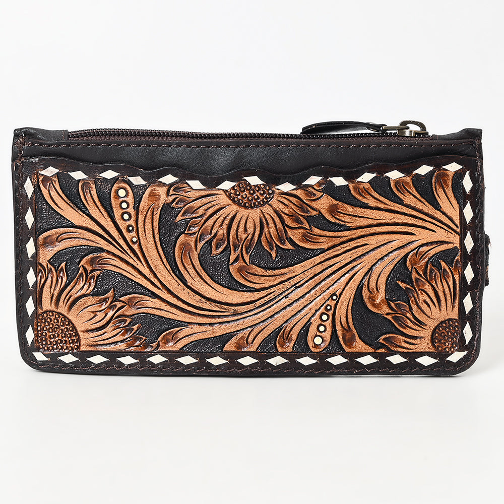 American Darling Card Holder Hand Tooled Genuine Leather Women Bag Western Handbag Purse