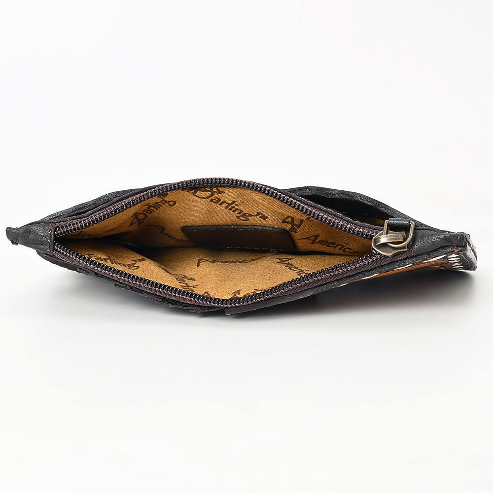 American Darling Card Holder Hand Tooled Genuine Leather Women Bag Western Handbag Purse