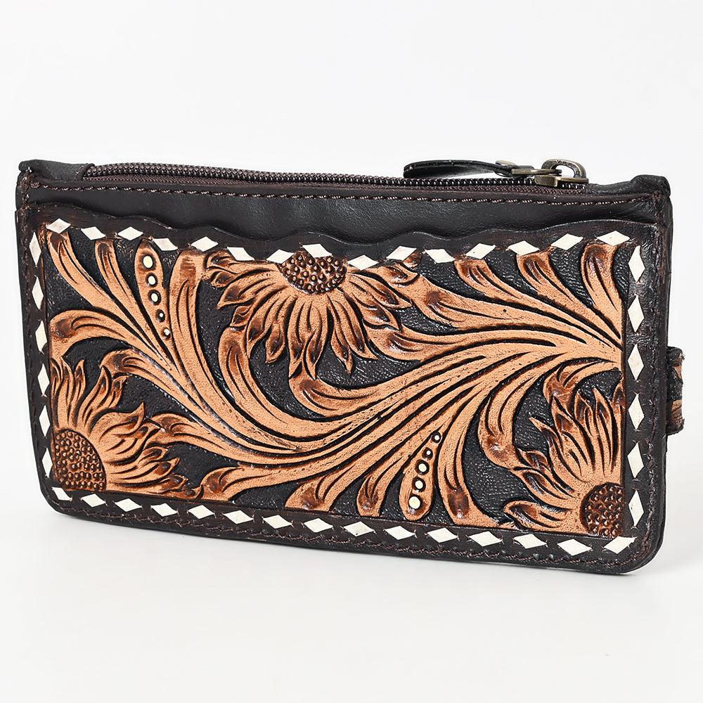 American Darling Card Holder Hand Tooled Genuine Leather Women Bag Western Handbag Purse