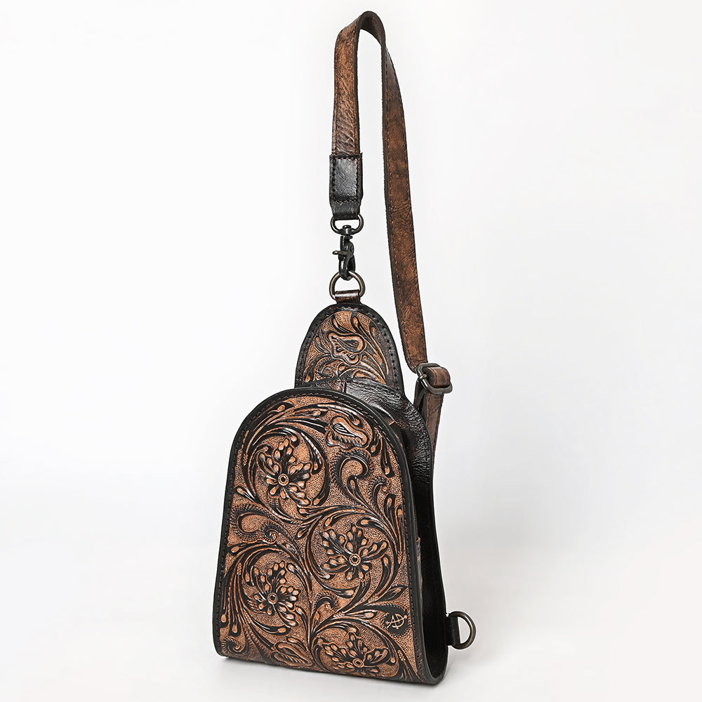 American Darling Sling Hand Tooled Leather Women Bag Western Handbag Purse