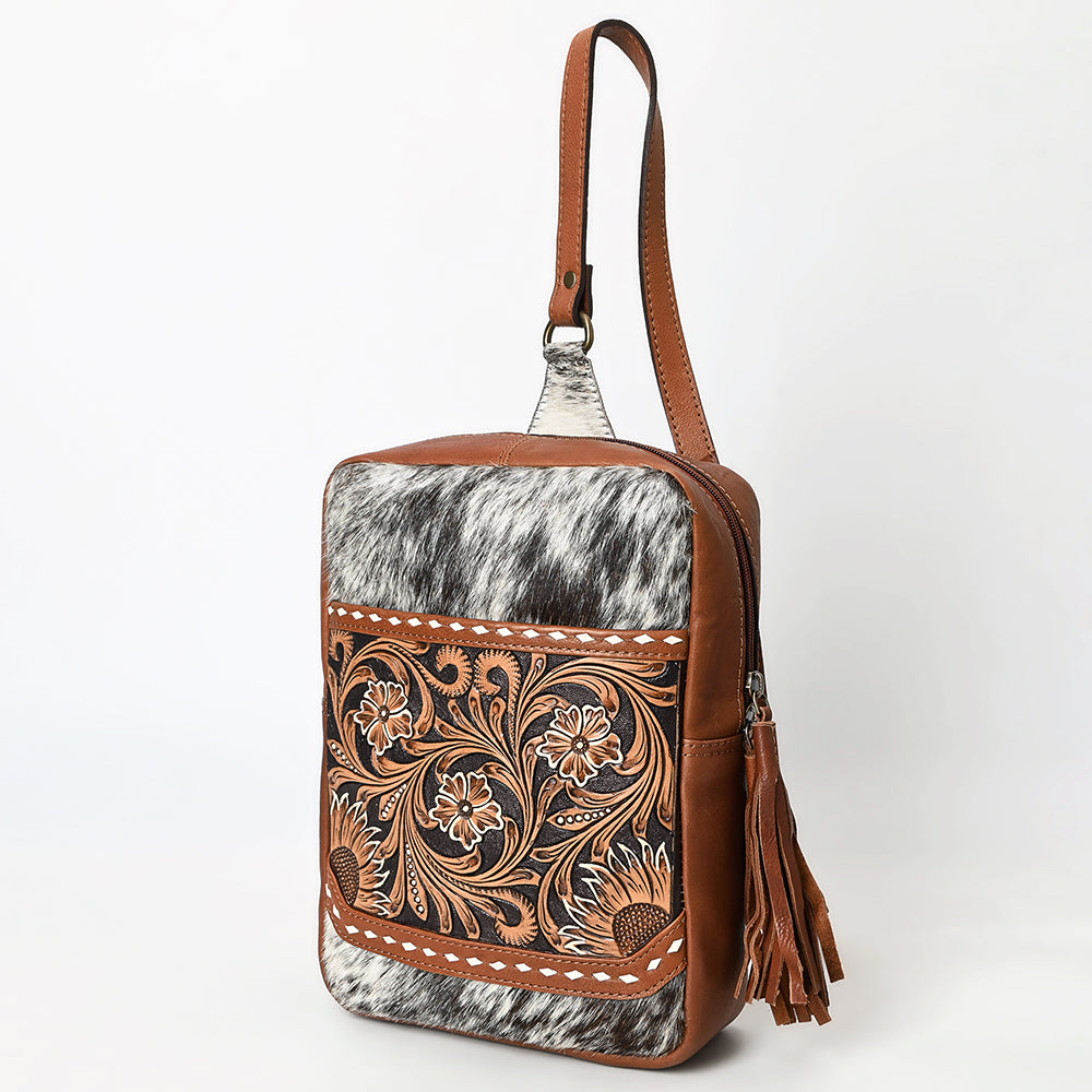 American Darling Adbga624 Sling Hand Tooled Hair-On Genuine Leather Women Bag Western Handbag Purse