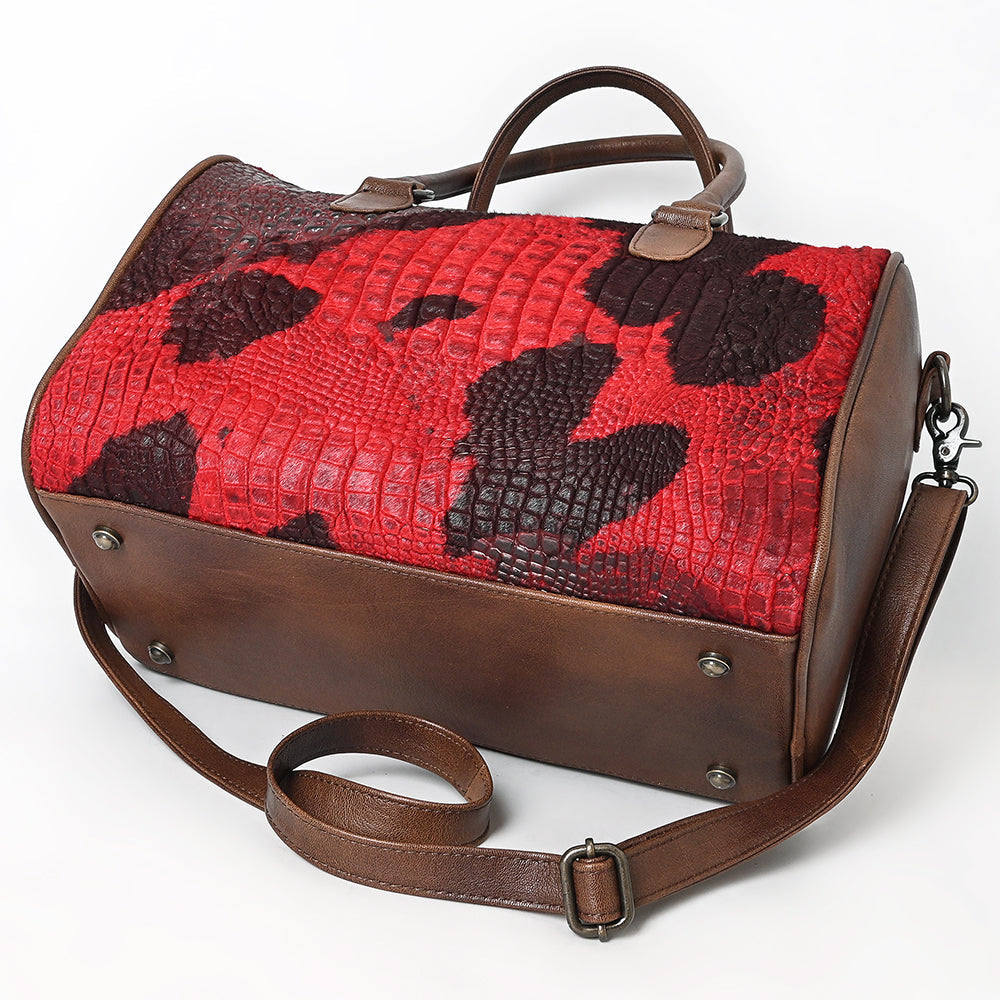 American Darling Adbg1562A Duffel Crocodile Embossed Genuine Leather Women Bag Western Handbag Purse