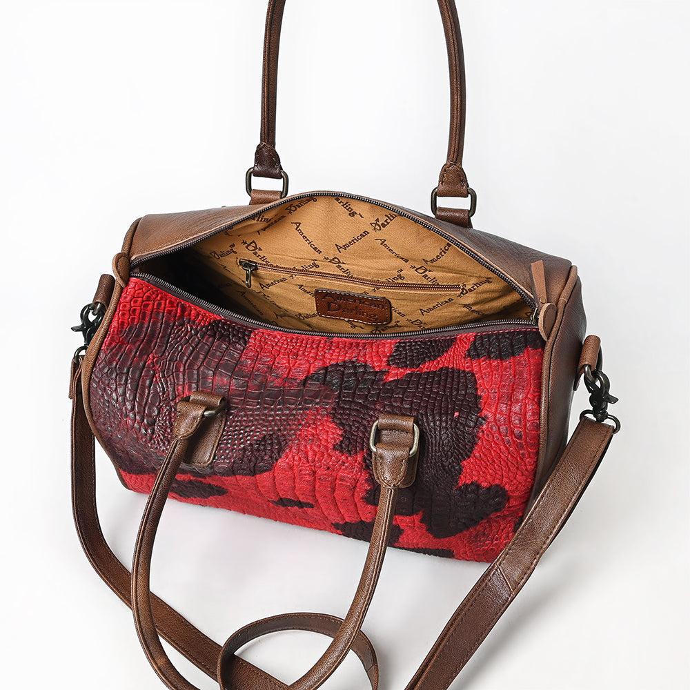 American Darling Adbg1562A Duffel Crocodile Embossed Genuine Leather Women Bag Western Handbag Purse