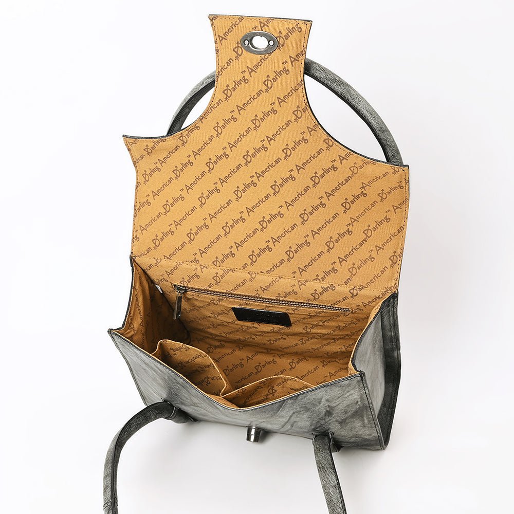 American Darling Briefcase Hand Tooled Hair-on Genuine Leather women bag western handbag purse