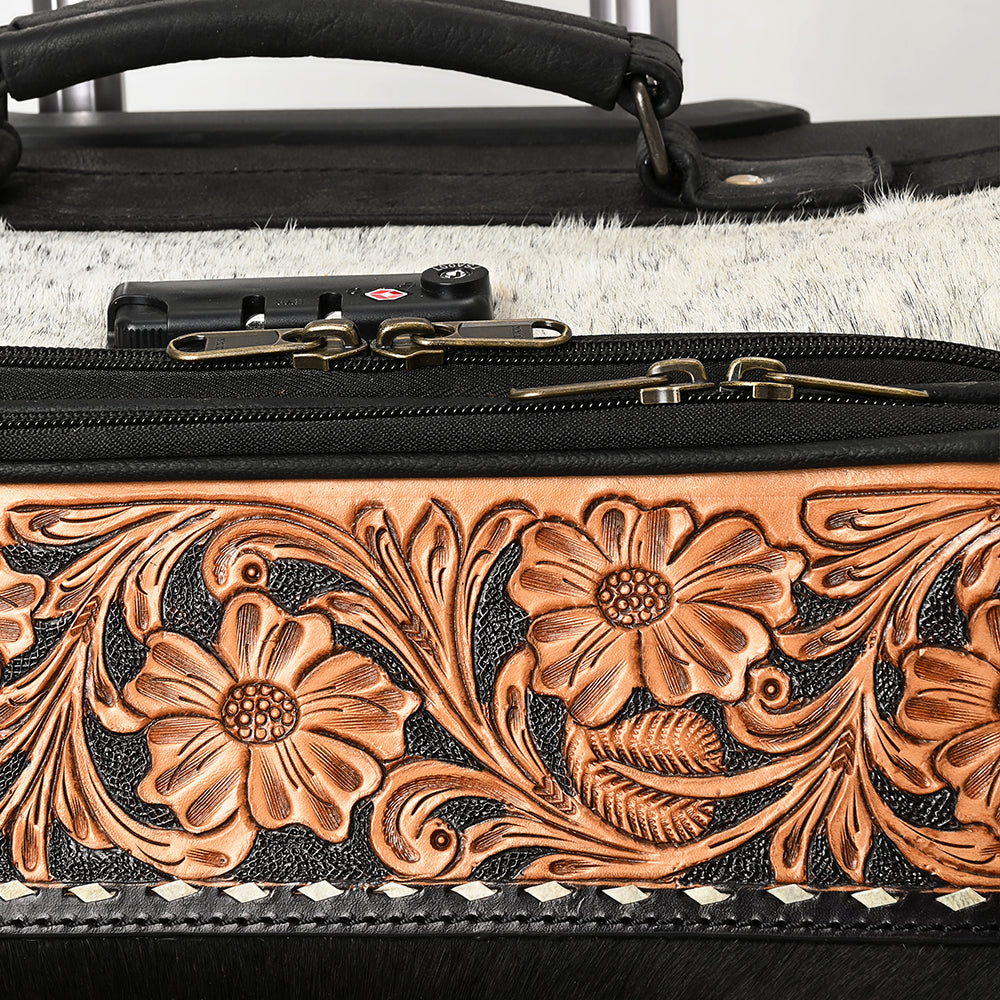American Darling Travel Case Beautifully Hand Tooled Hair-On Genuine Leather women bag western handbag purse