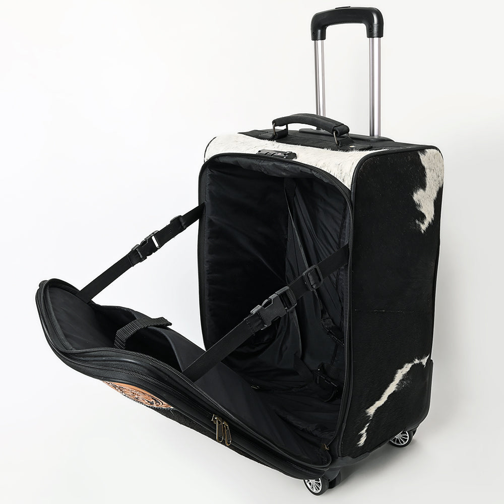 American Darling Travel Case Beautifully Hand Tooled Hair-On Genuine Leather women bag western handbag purse