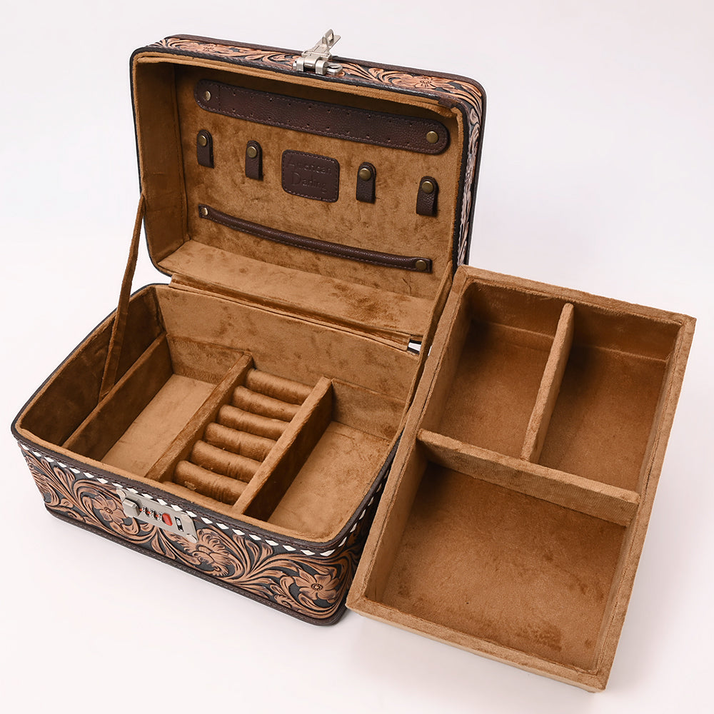 American Darling Hand Curved Genuine Leather Jewelry Case Bag