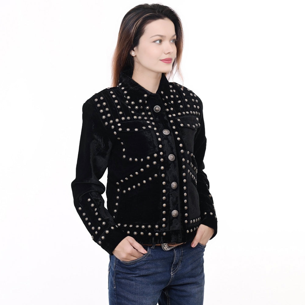 American Darling ADDR020 Denim Women shirt Jacket  Dress Tunic Ladies Girl Top Black