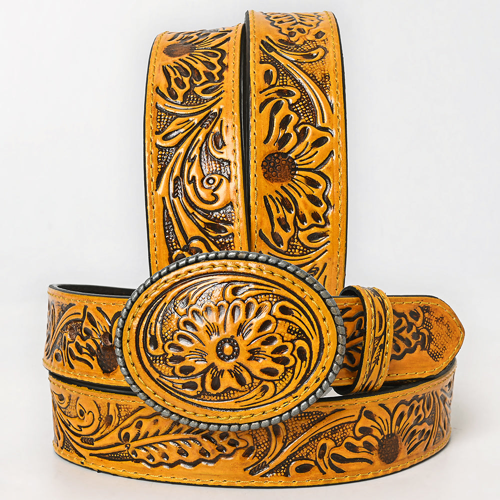 AMERICAN DARLING Beautifully Hand Tooled American Leather Unisex Belt