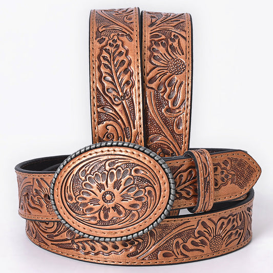 AMERICAN DARLING Beautifully Hand Tooled American Leather Unisex Belt