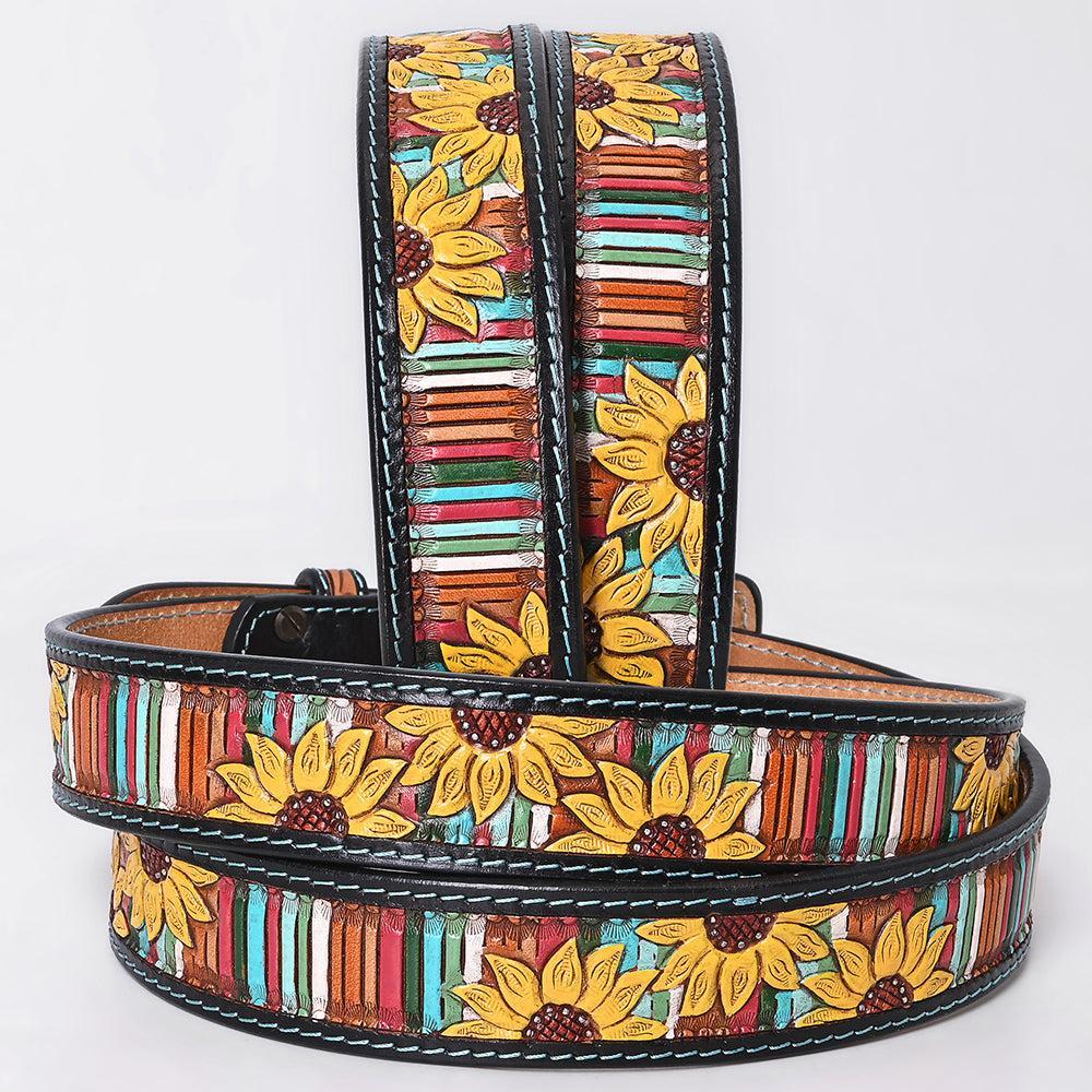 AMERICAN DARLING Beautifully Hand Tooled American Leather Unisex Belt